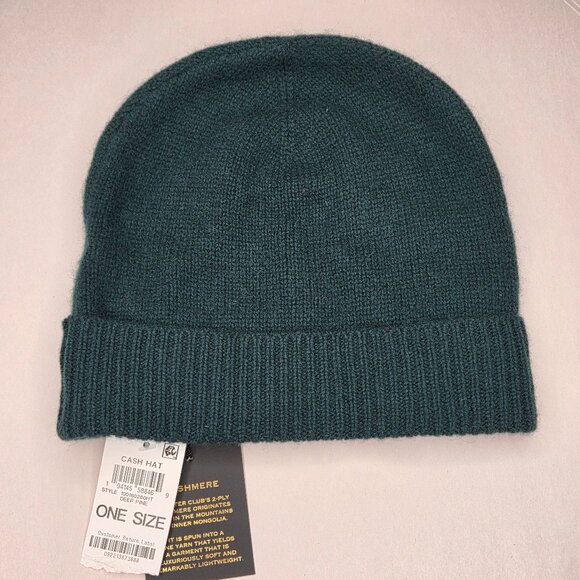 NWT Charter Club Women's Hunter Green Cashmere Hat OS